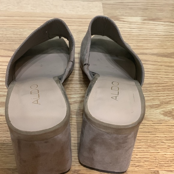 Heeled Taupe Slides - Picture 4 of 6